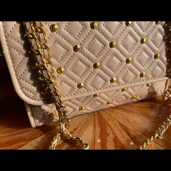 Tory Burch Leather Fleming Convertible Small ShoulderBag With Studs Pink Blush - Picture 10 of 14